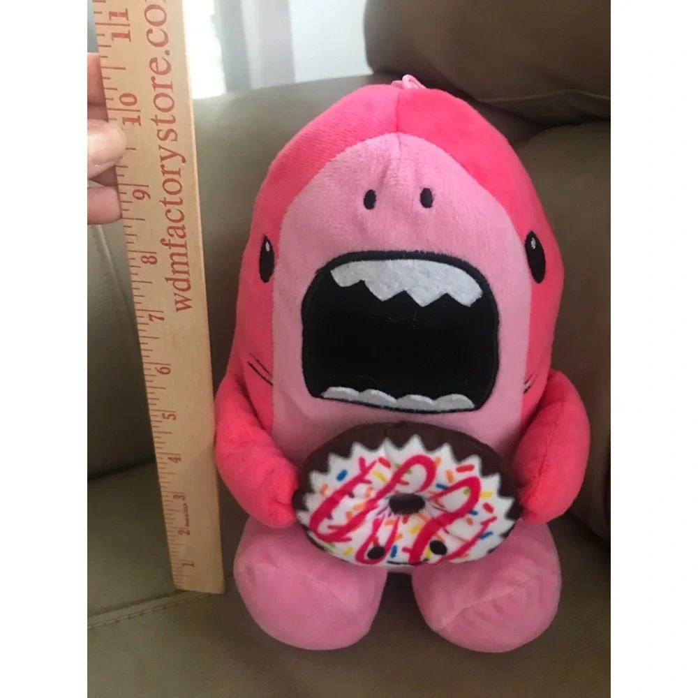 Scooby The Shark Eating Donut Toy Stuffed Animal LARGE Pink‎ Pillow Plush 10
